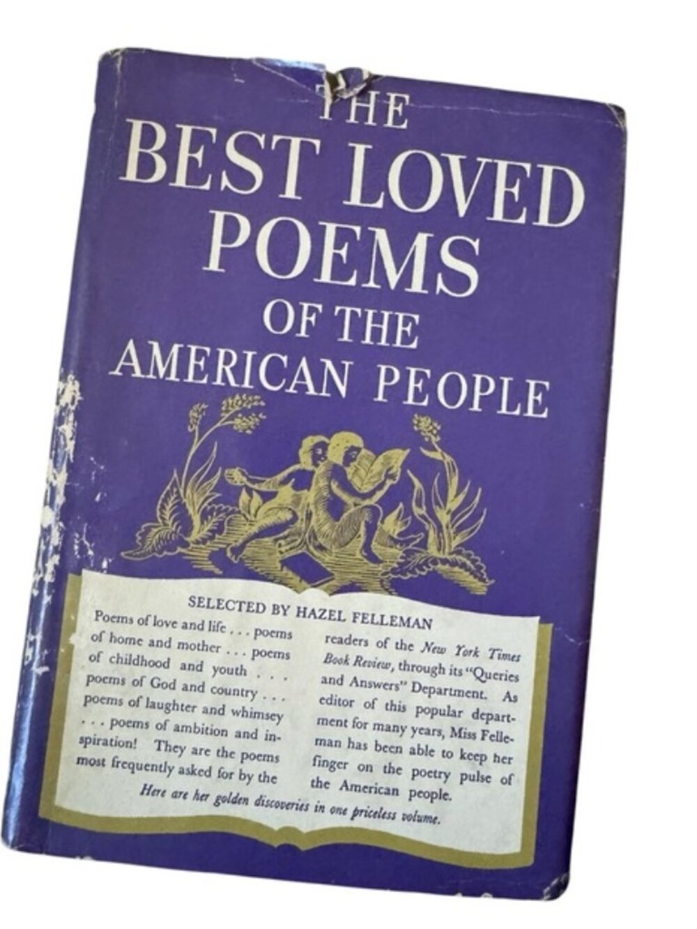 💜 VTG 1930s Antique Collectible 90-Year-Old Poetry Collection Coffee Table Book